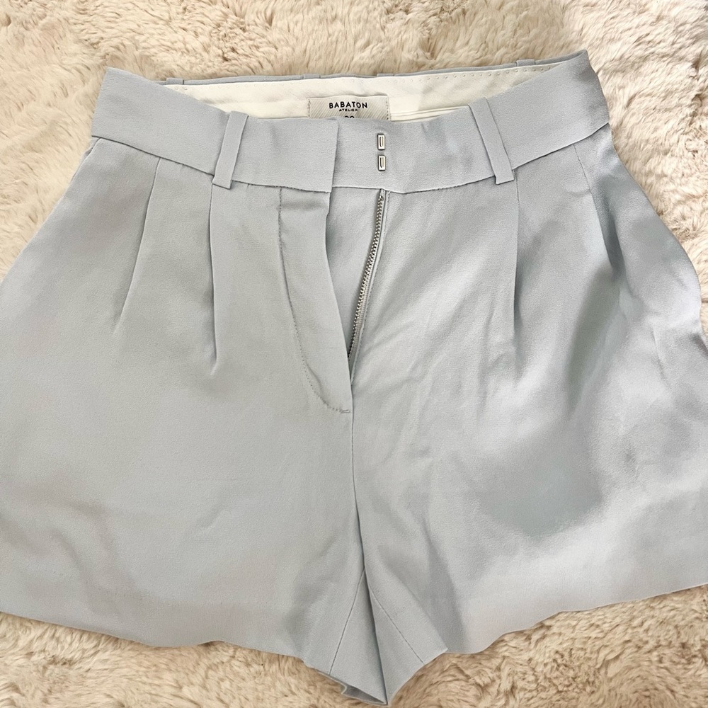 PEATED MINI SHORT (CEMENT BLUE)